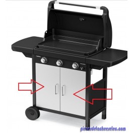 Porte Droite ou Gauche Sans Poignée gris Clair pour barbecue Campingaz Porte Droite ou Gauche Sans Poignée gris Clair pour barbecue Campingaz
