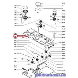 Grille 2 Feux pour Table de Cuisson WHIRLPOOL