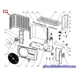 Panneau gauche pour Pompes &agrave; Chaleur Hayward