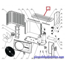 Panneau sup&eacute;rieur pour Pompes &agrave; Chaleur Hayward