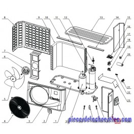 Panneau droit pour Pompes &agrave; Chaleur Hayward