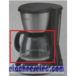 Verseuse verre KSCAFET 12 BLACK pour cafeti&egrave;re kitchenchef 