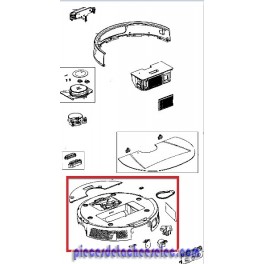 Demi boitier/superieur/blanc pour Aspirateur Robot ROWENTA