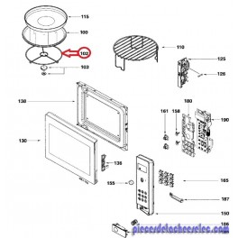 Plateau + Cerceau + Entraineur Plateau  pour Micro Onde BRANDT