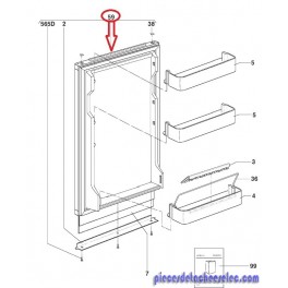 Porte Complet Service 486 x 758m  pour R&eacute;frig&eacute;rateur Dometic 