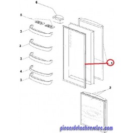 Porte R&eacute;frig&eacute;rateur avec Joint pour R&eacute;frig&eacute;rateur Curtiss