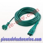 Cordon / Cable D'alimentation Vert de Longueur 10m pour Aspirateur VK 130 / VK 131 Vorwerk