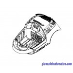 Demi-Boitier Supérieur Noir pour Aspirateur City Space Moulinex